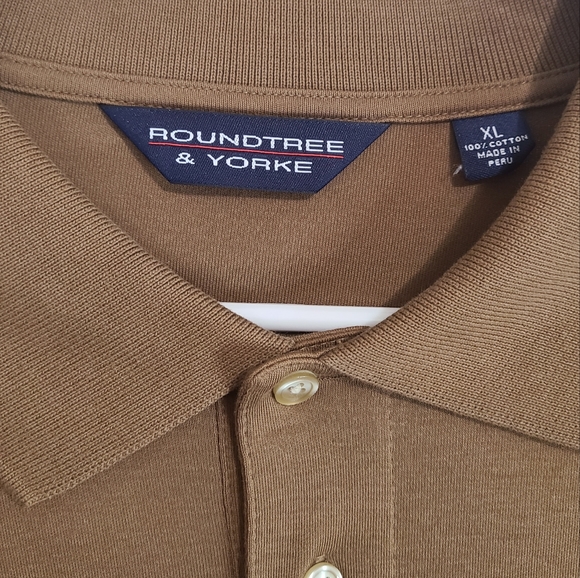 Roundtree & York Men's Classic Long Sleeve Polo Shirt, Size: XL Color: Brown - Picture 9 of 15